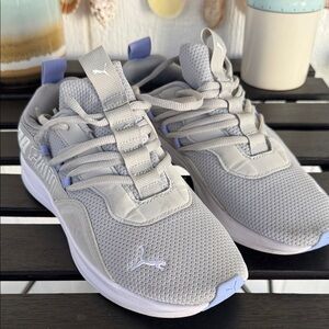 Puma Light Gray Mesh Sneakers